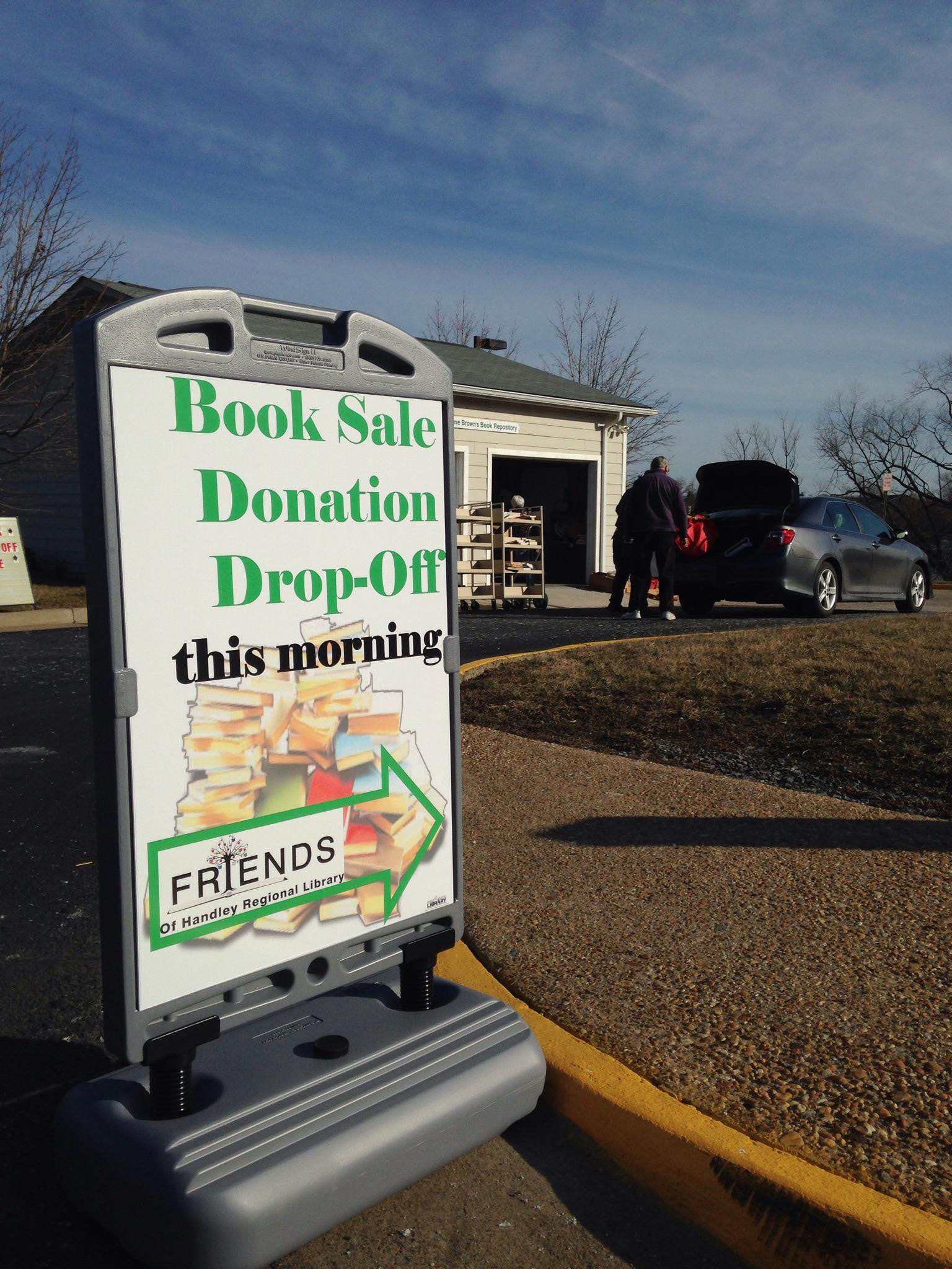 book donation sign