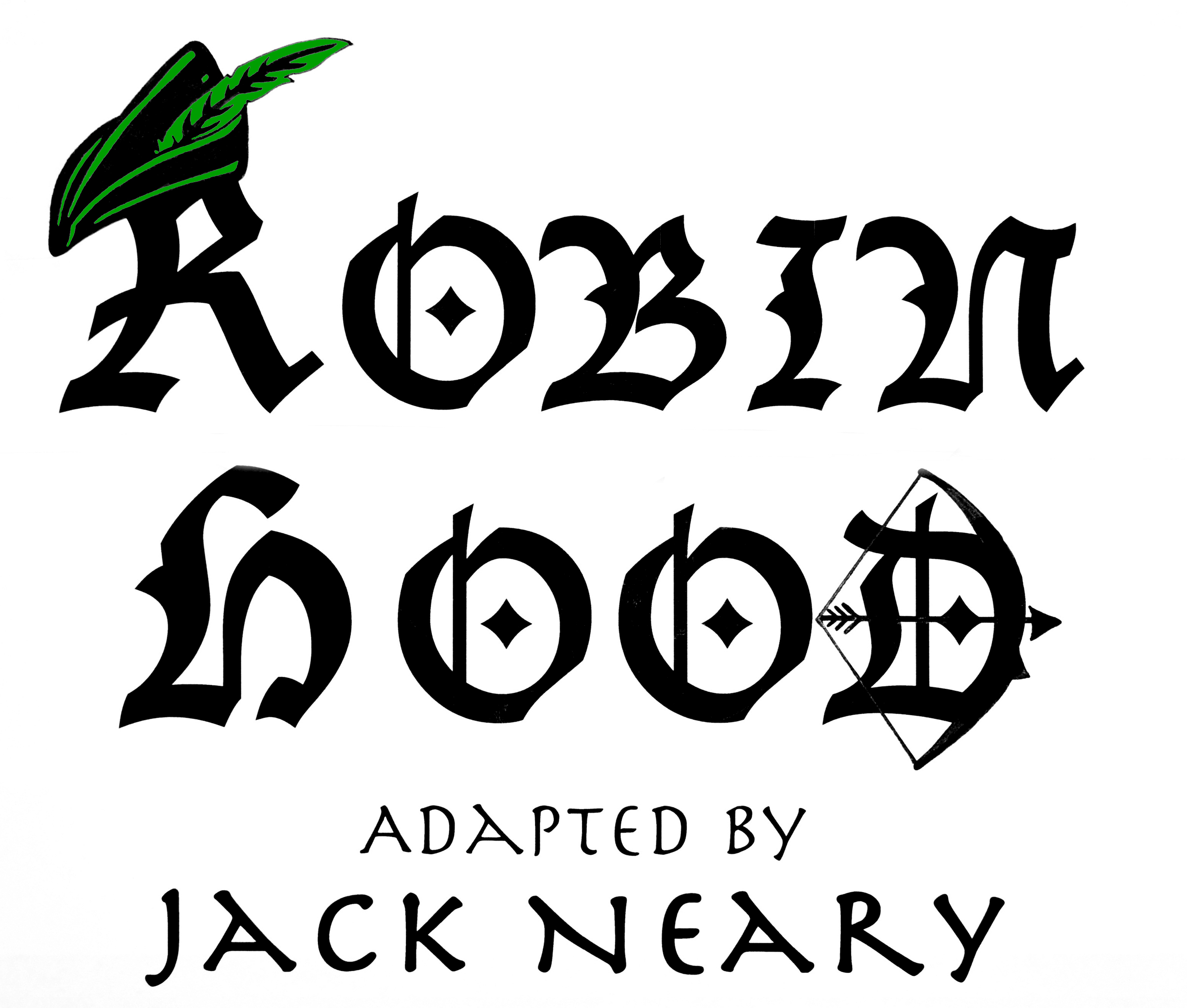 Robin Hood with green hat wording