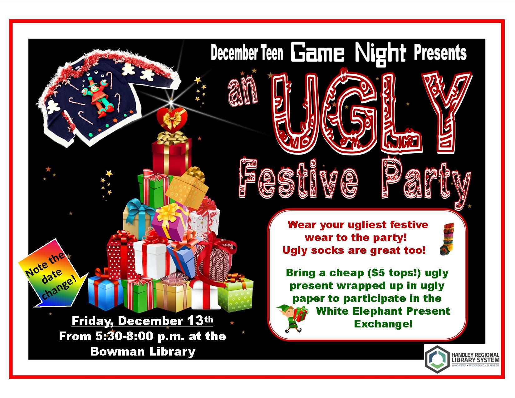 Teen Game Night Ugly Festive Party