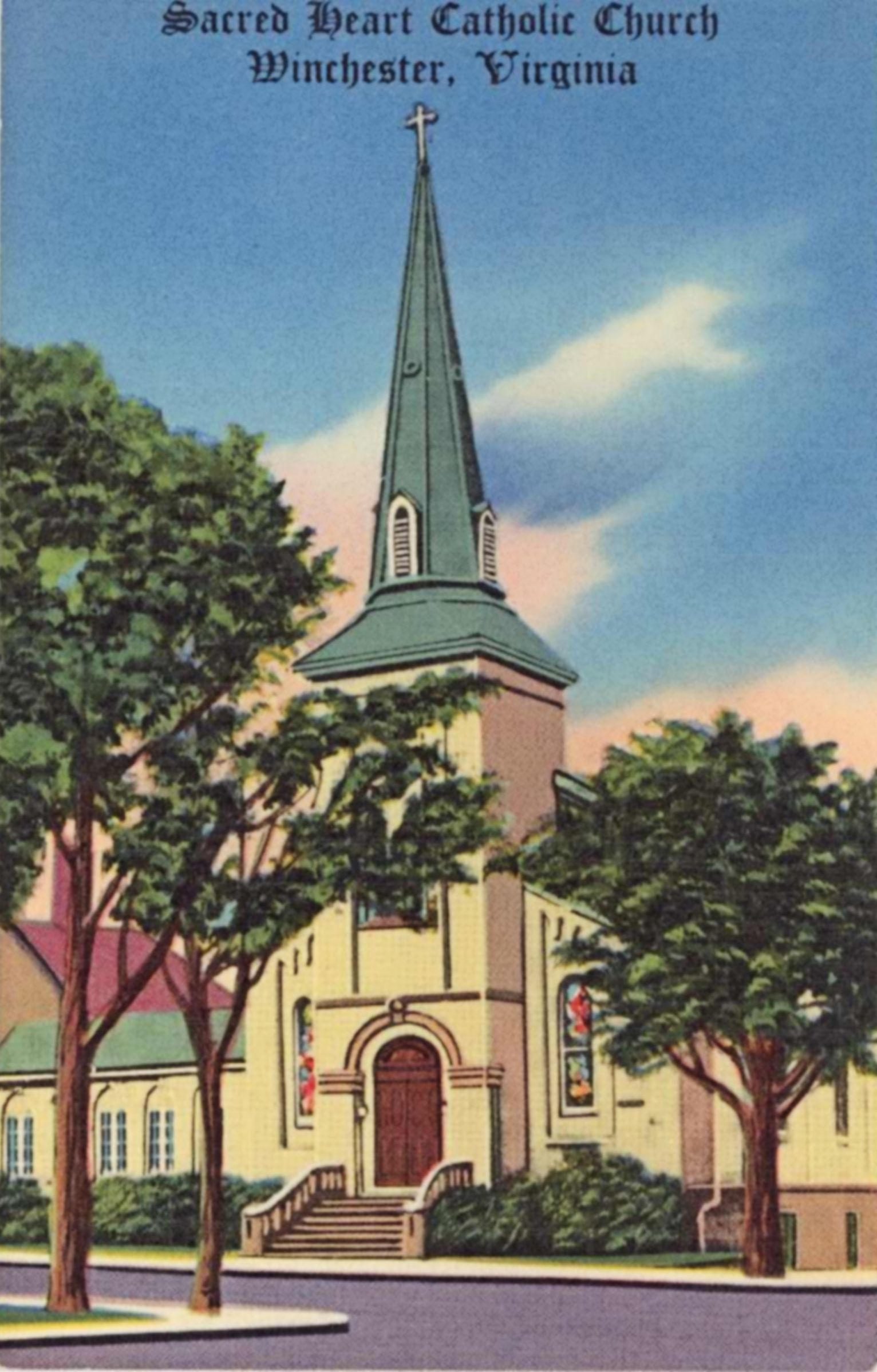 Sacred Heart Catholic Church postcard