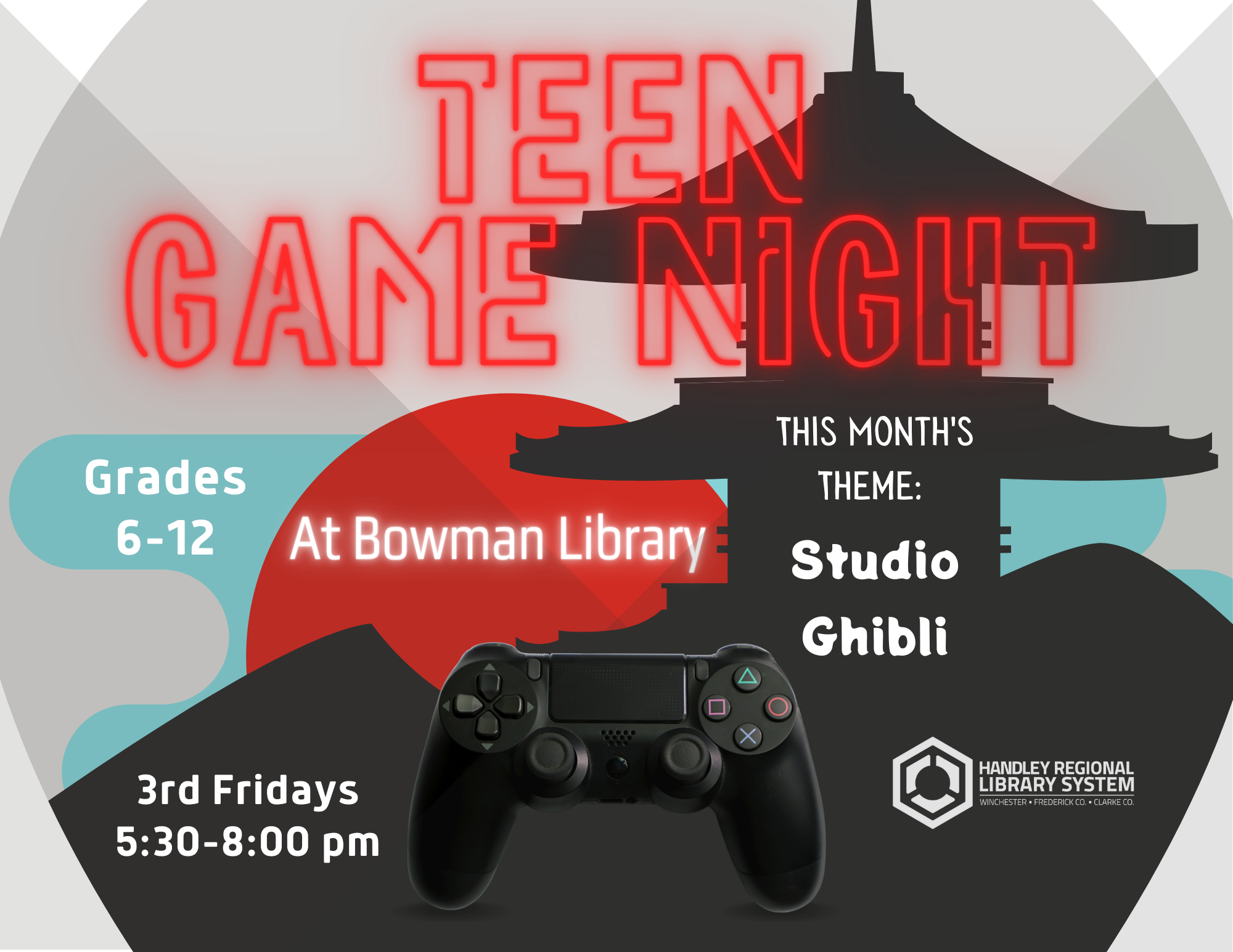 Teen Game Night Studio Ghibli Poster
