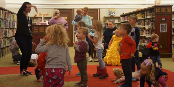 Children participating in library storytime