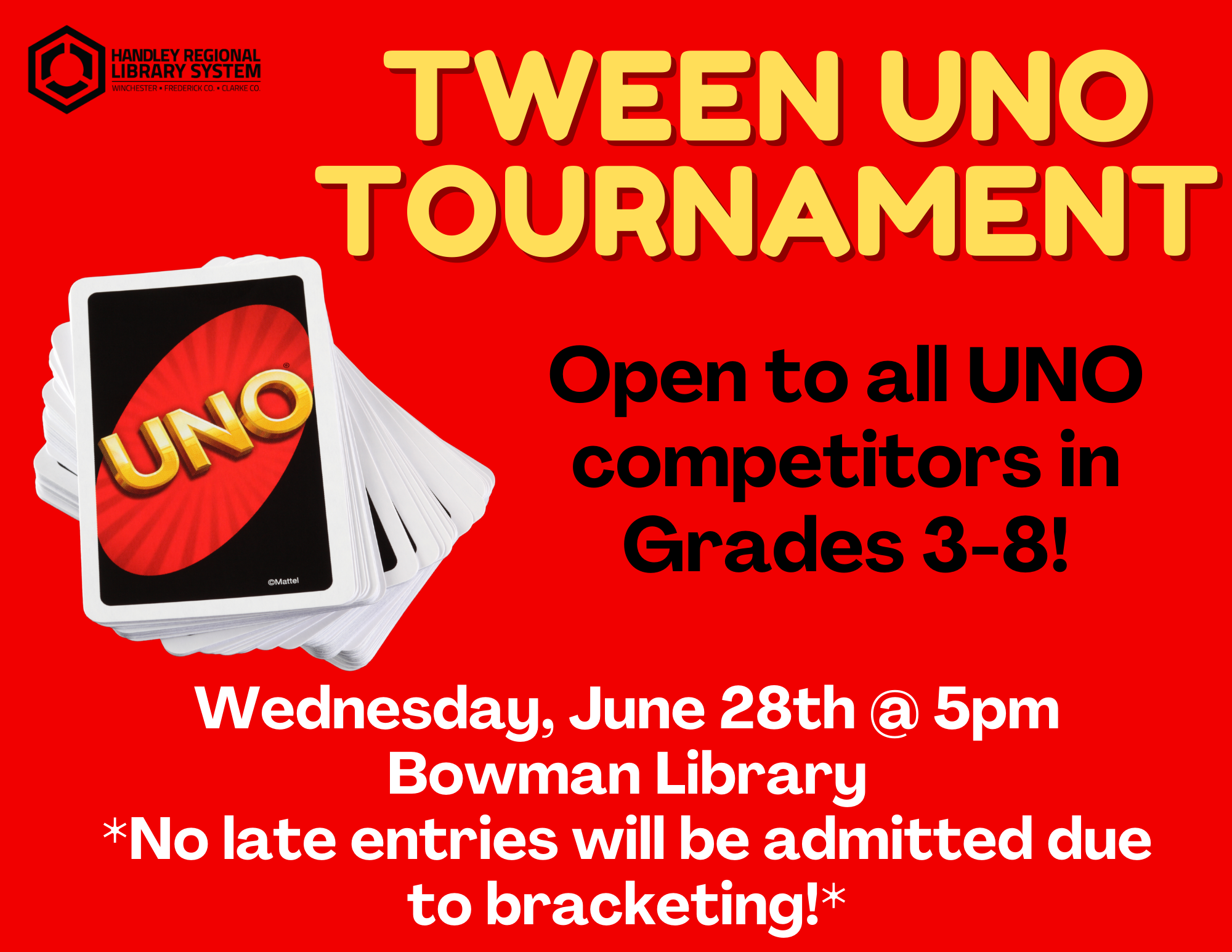 Tween Uno Tournament Poster
