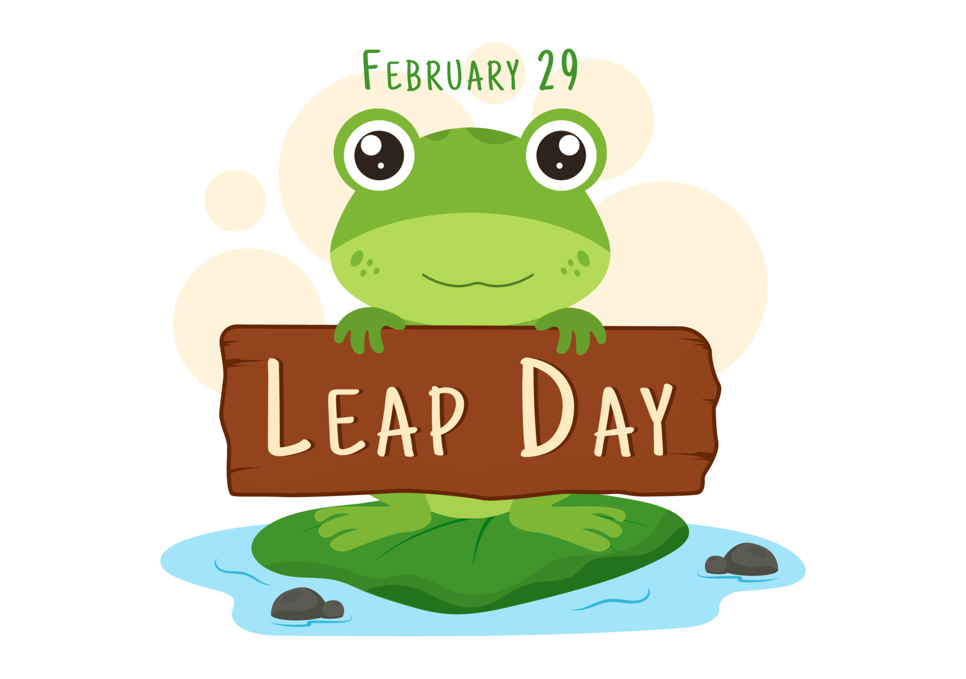 Leap Day image with frog holding sign