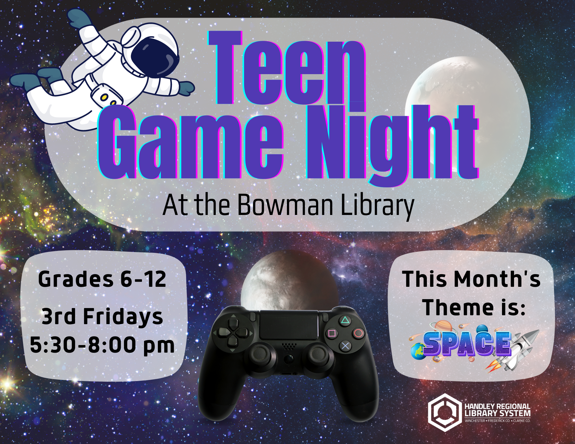 Poster Teen Game Night Outer Space