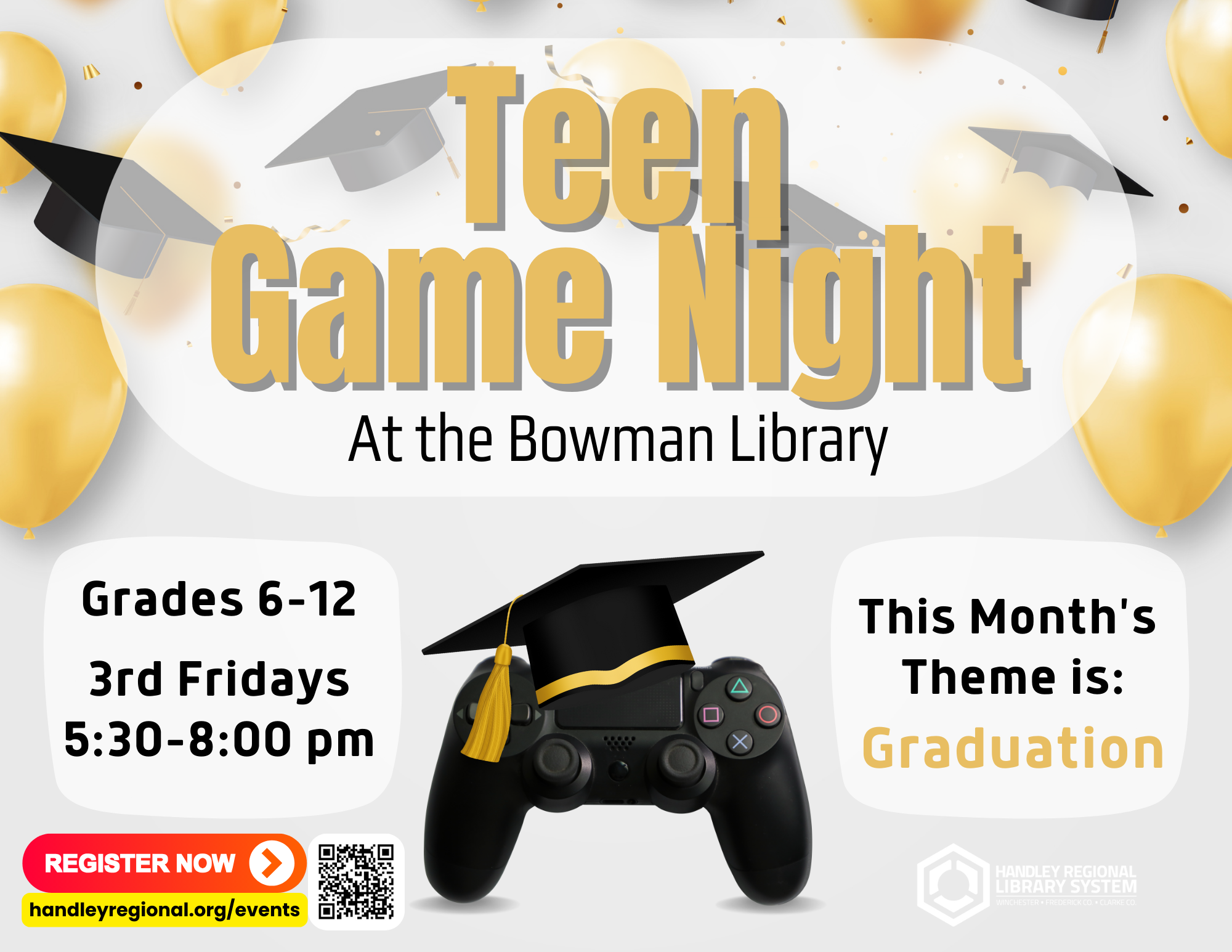 Teen Game Night Graduation Poster