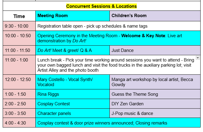 concurrent session schedule 