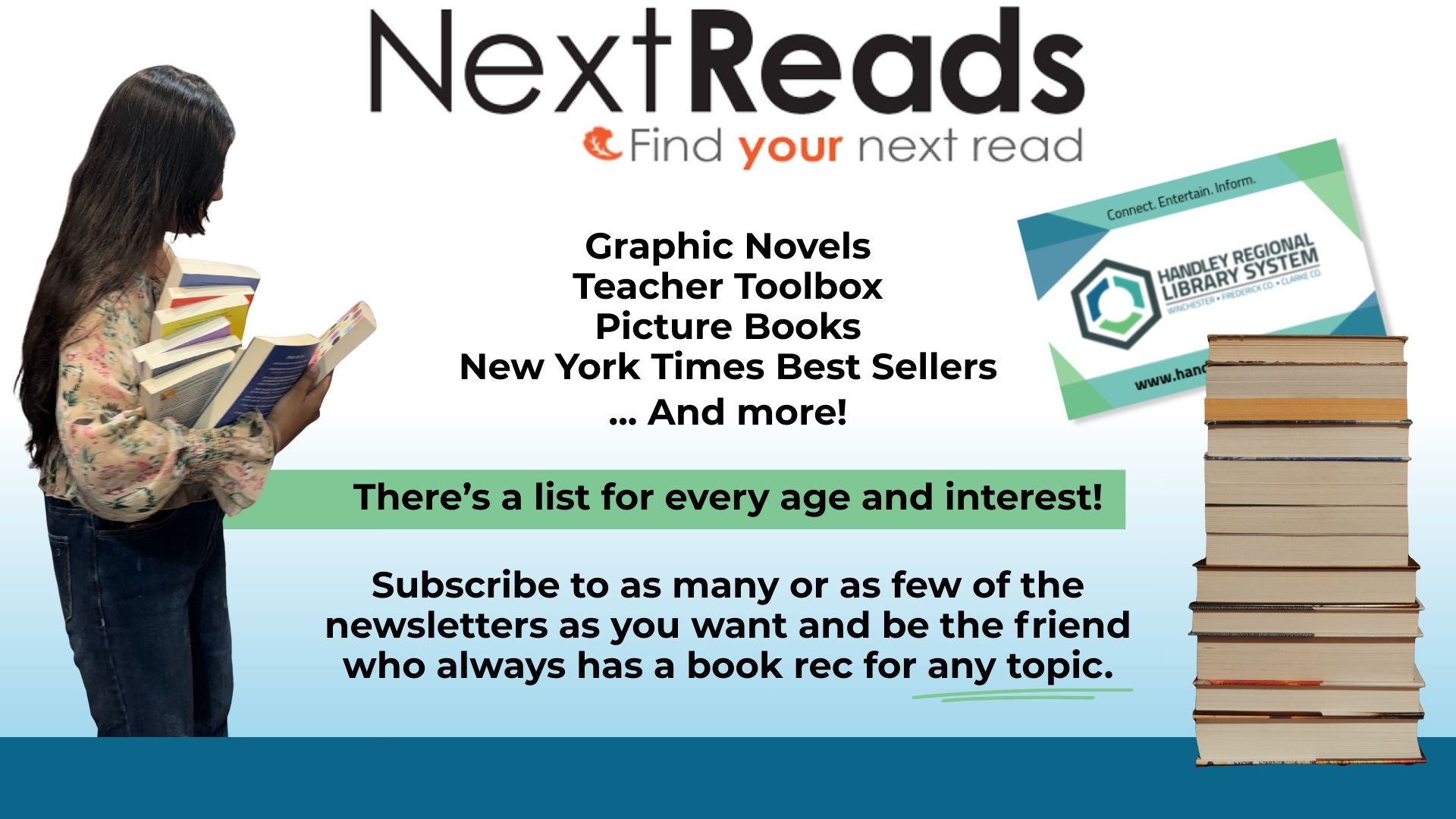 Subscribe to as many or as few of the newsletters as you want and be the friend who always has a book rec for any topic.