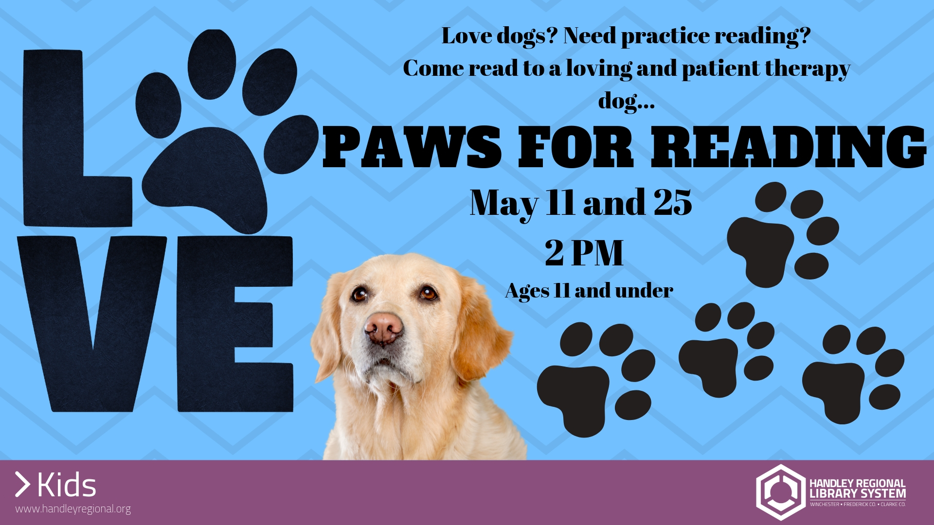 Slide for Paws for Reading