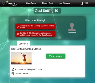Universal Class Goal Setting 101