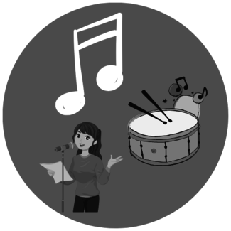 Land of rhyme Black and White Readers Badge