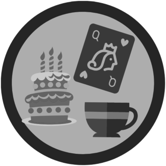 Land of unbirthdays Black and White Readers Badge