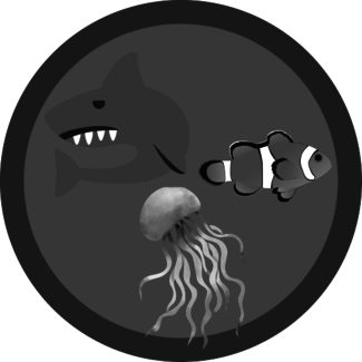 Land of Ocean Black and White Readers Badge