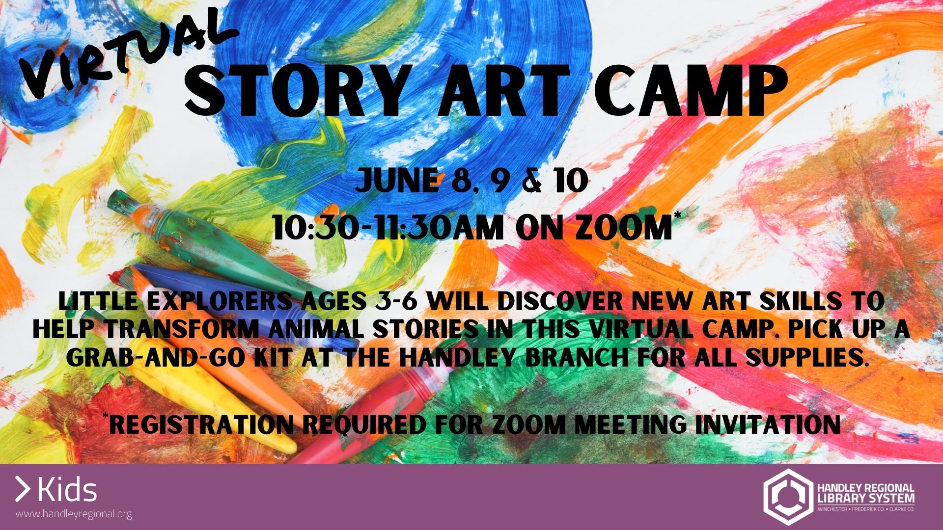Virtual Story Art Camp slide