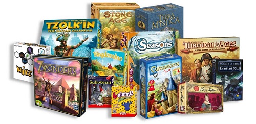 Many board game boxes