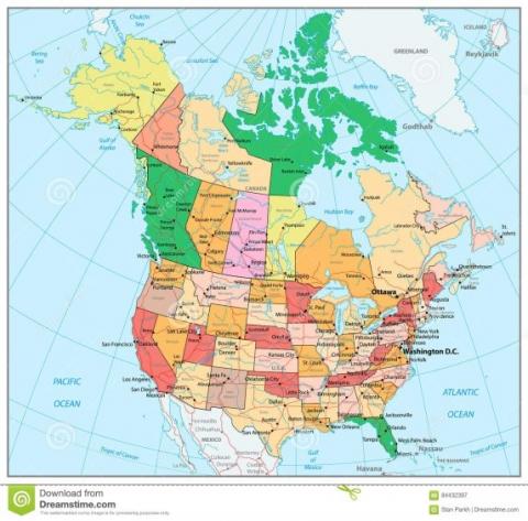 Map of North America