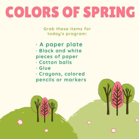 supply list for Colors of Spring