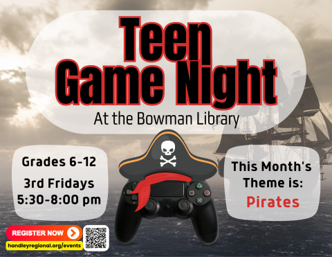 Teen Game Night Poster with Pirate Theme