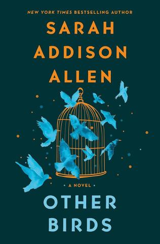 black book cover with bright blue birds flying across with the title "Other Birds"