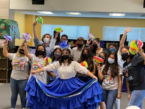 Hispanic Students dancing