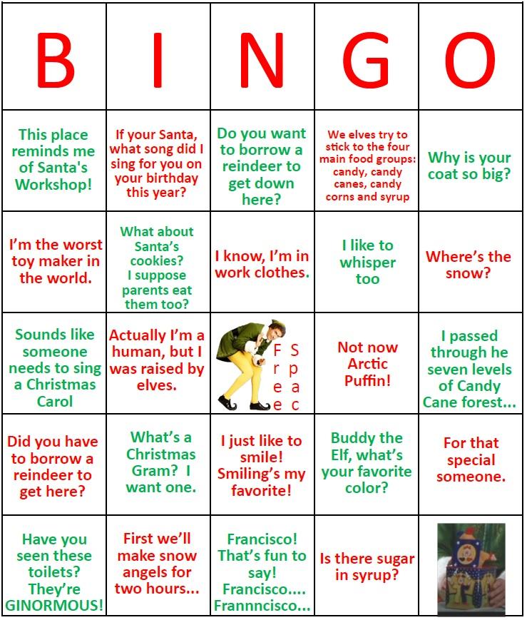 Elf Bingo Card