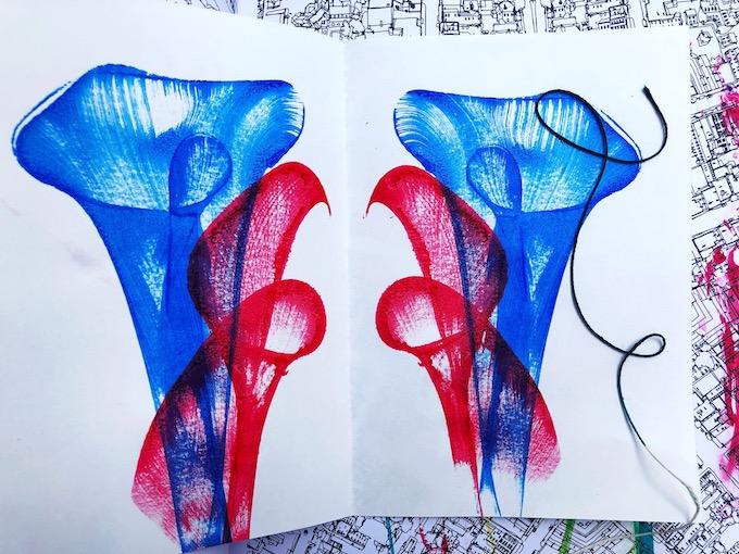 two color pulled string art