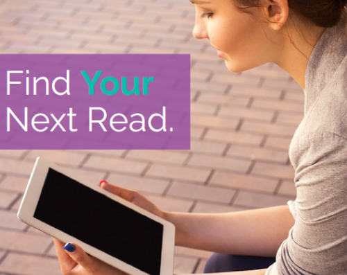 Find Your Next Read image showing girl on tablet