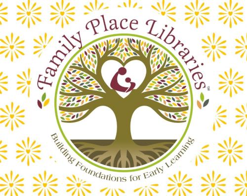 What is A Family Place Library? Showing Family Place Library Logo of a tree with embracing parent and child